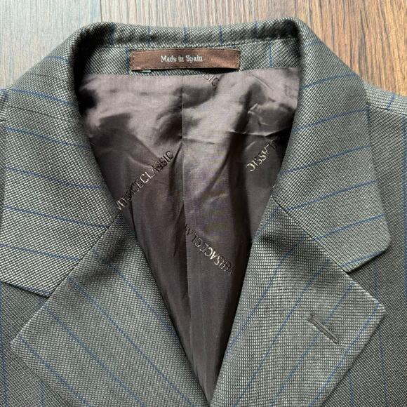 Versace Classic Vintage Wool Silk Brown Stripe Blazer Sport Coat 42 - Picture 3 of 7